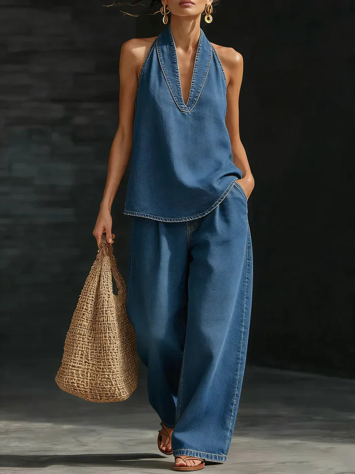 Martina | Ensemble Long Fluide Décolleté en V