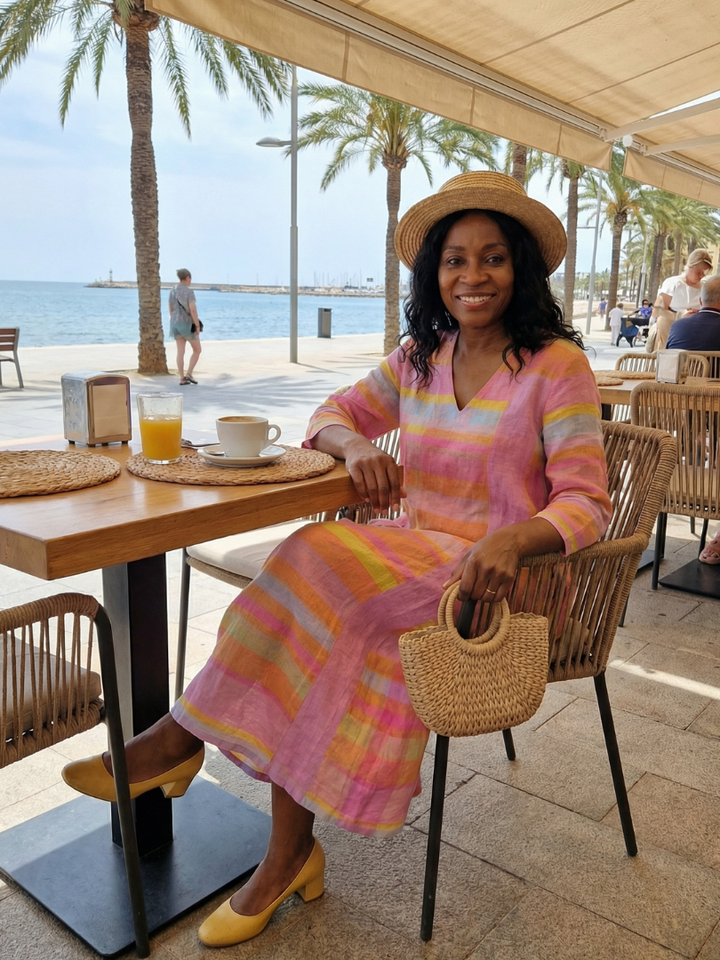 Tessa | Robe Midi Rayée Drapeau Facile
