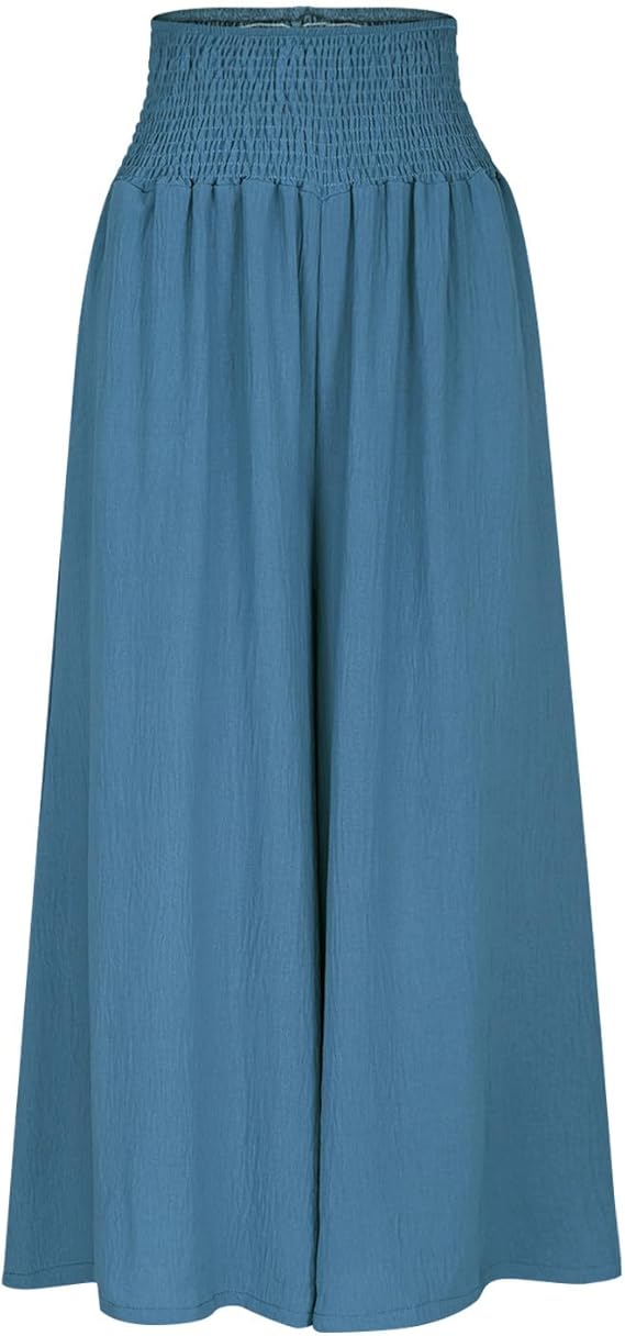 Elara · Pantalon large femme à taille smockée