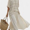 Westlyn | Haut en bambou rayé confortable et pantalon en lin fluide