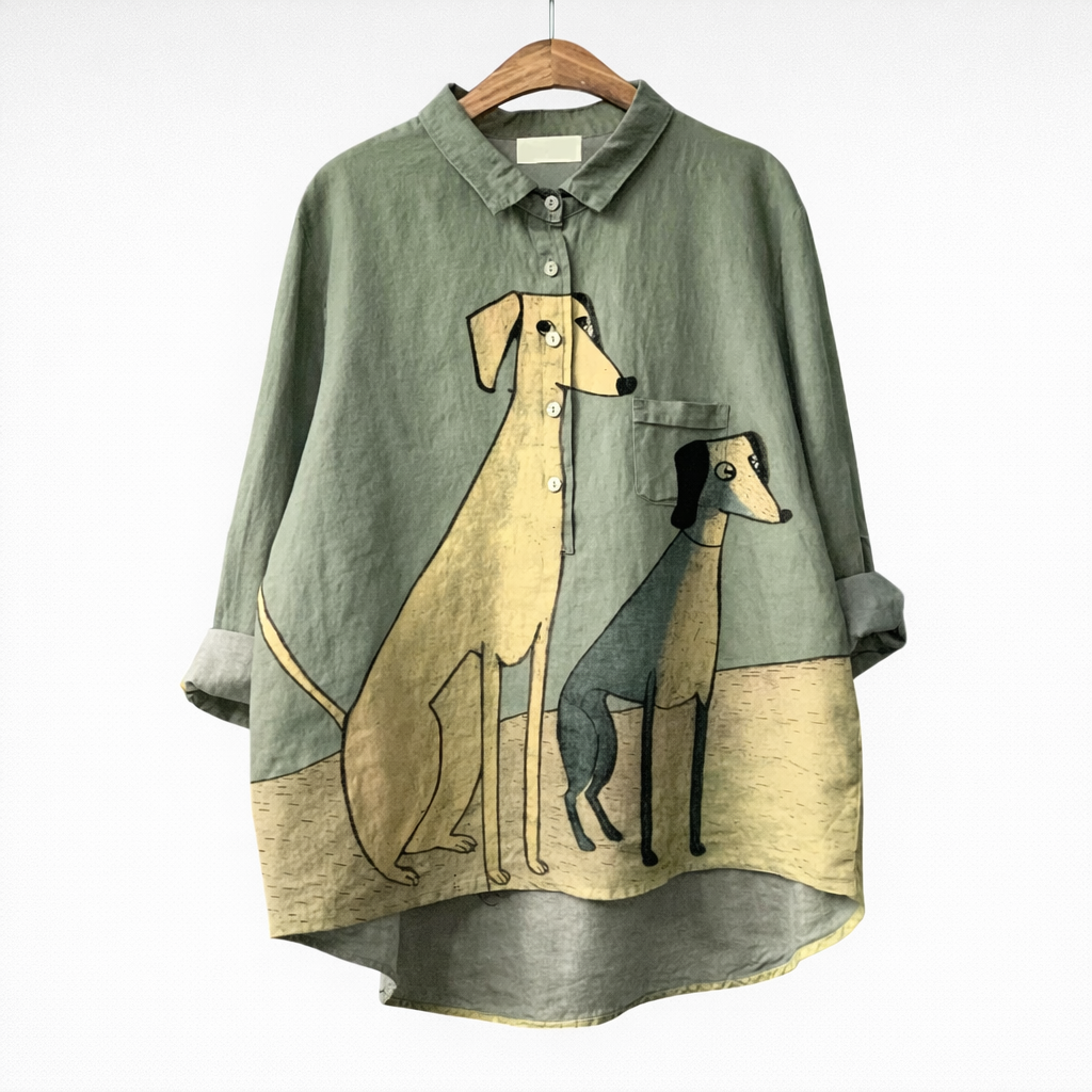 Elara · Blouse Élégante à Motif Canin avec Offre Spéciale