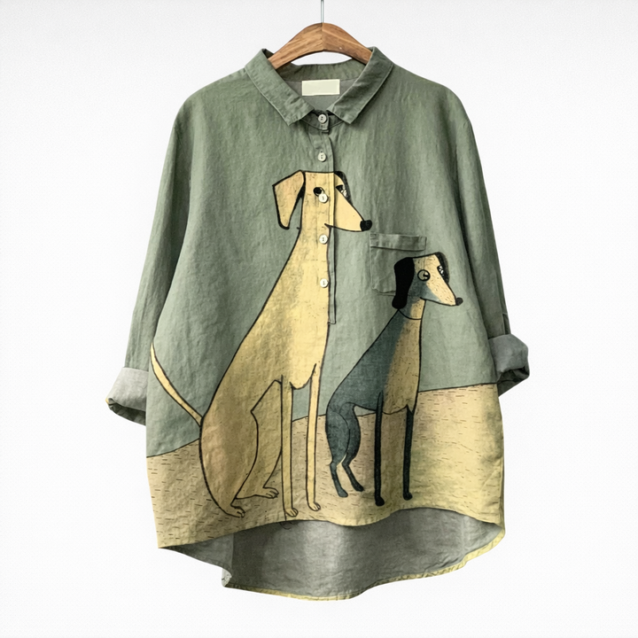 Elara · Blouse Élégante à Motif Canin avec Offre Spéciale