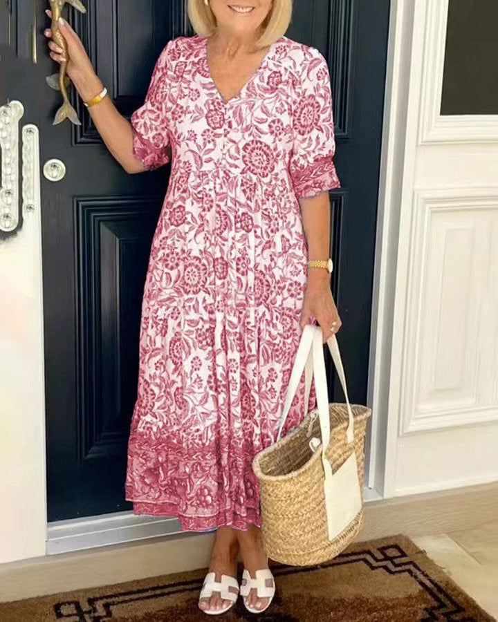 Keisha | Robe Florale Élégante à Col V