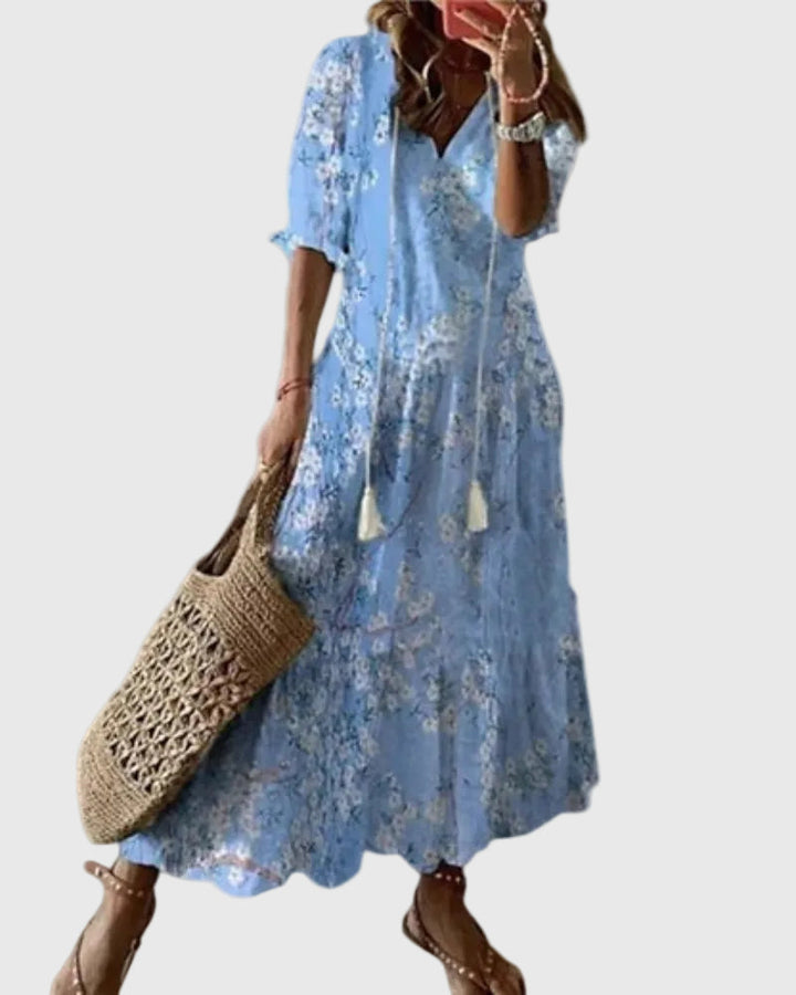 Amalia | Robe Maxi Vintage Boho d'Été