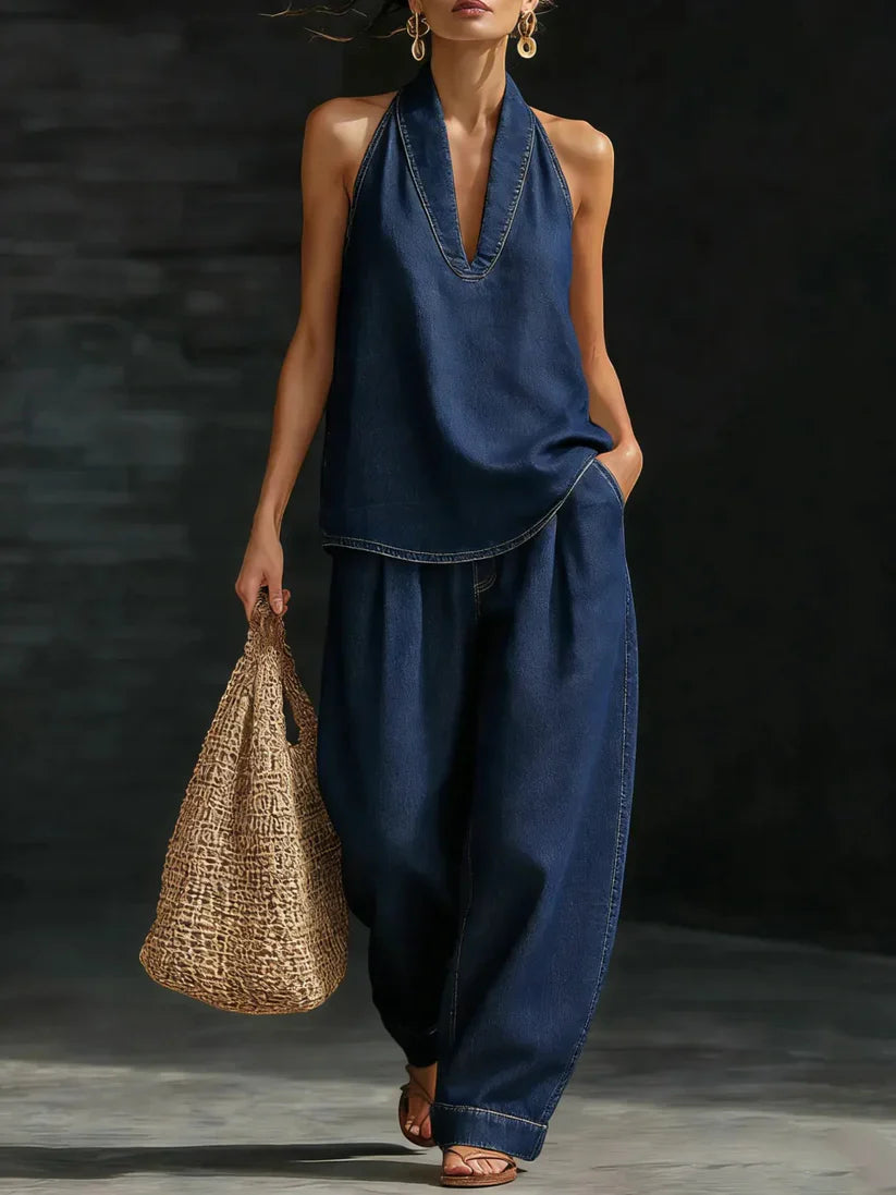 Martina | Ensemble Long Fluide Décolleté en V