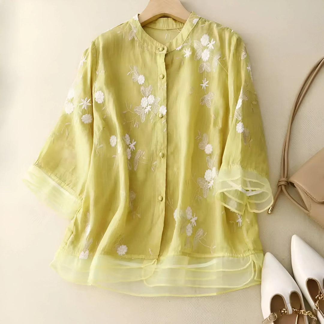 Elara · Top en Coton Brodé Mila