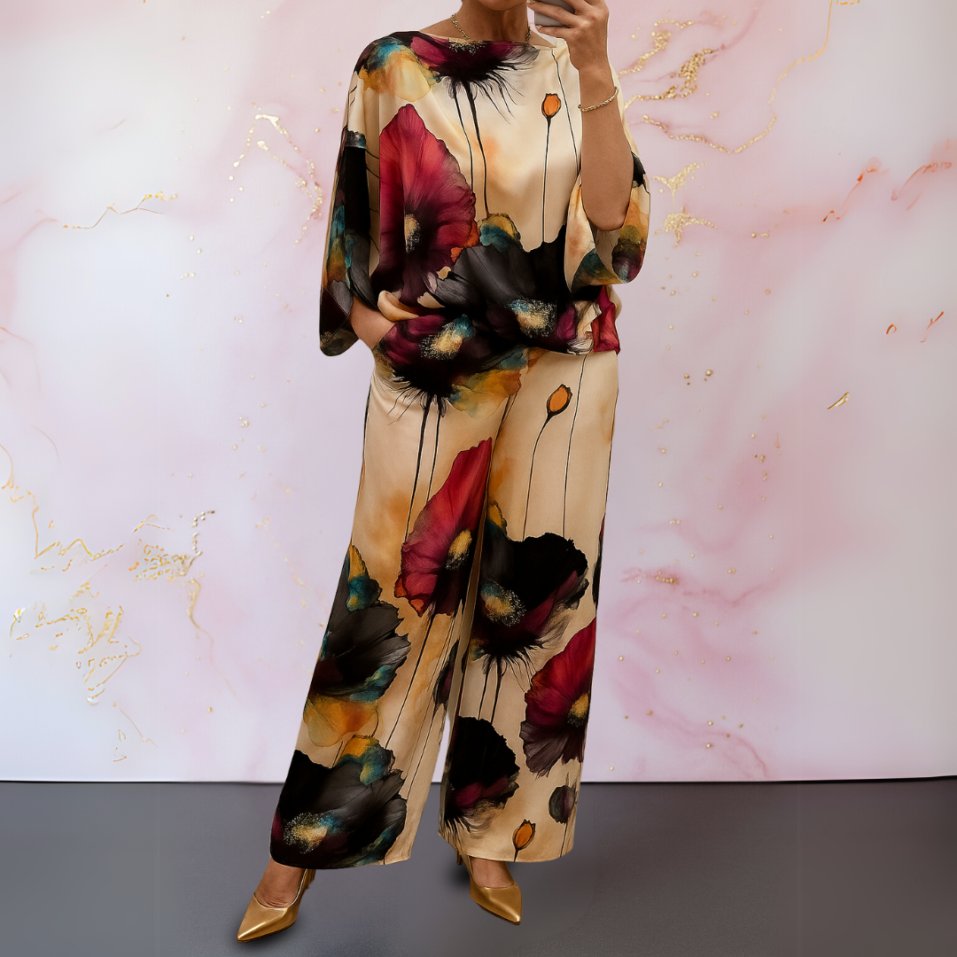 Elara · Ensemble Satin Élégant à Deux Pièces pour Femmes