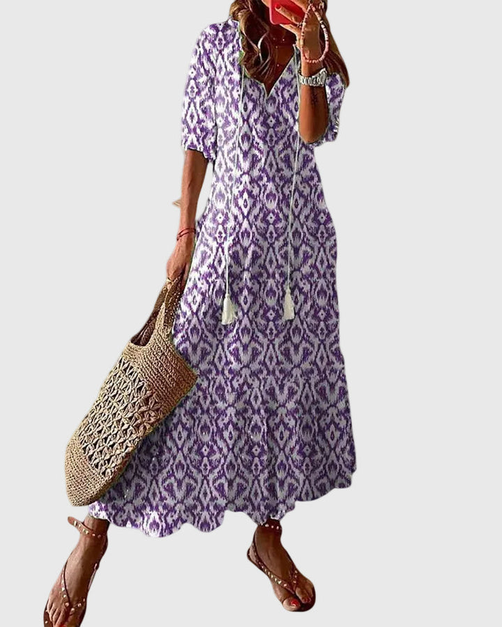 Amalia | Robe Maxi Vintage Boho d'Été