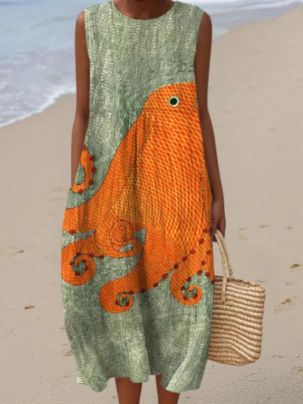 Tess™ | Robe Midi Océanique
