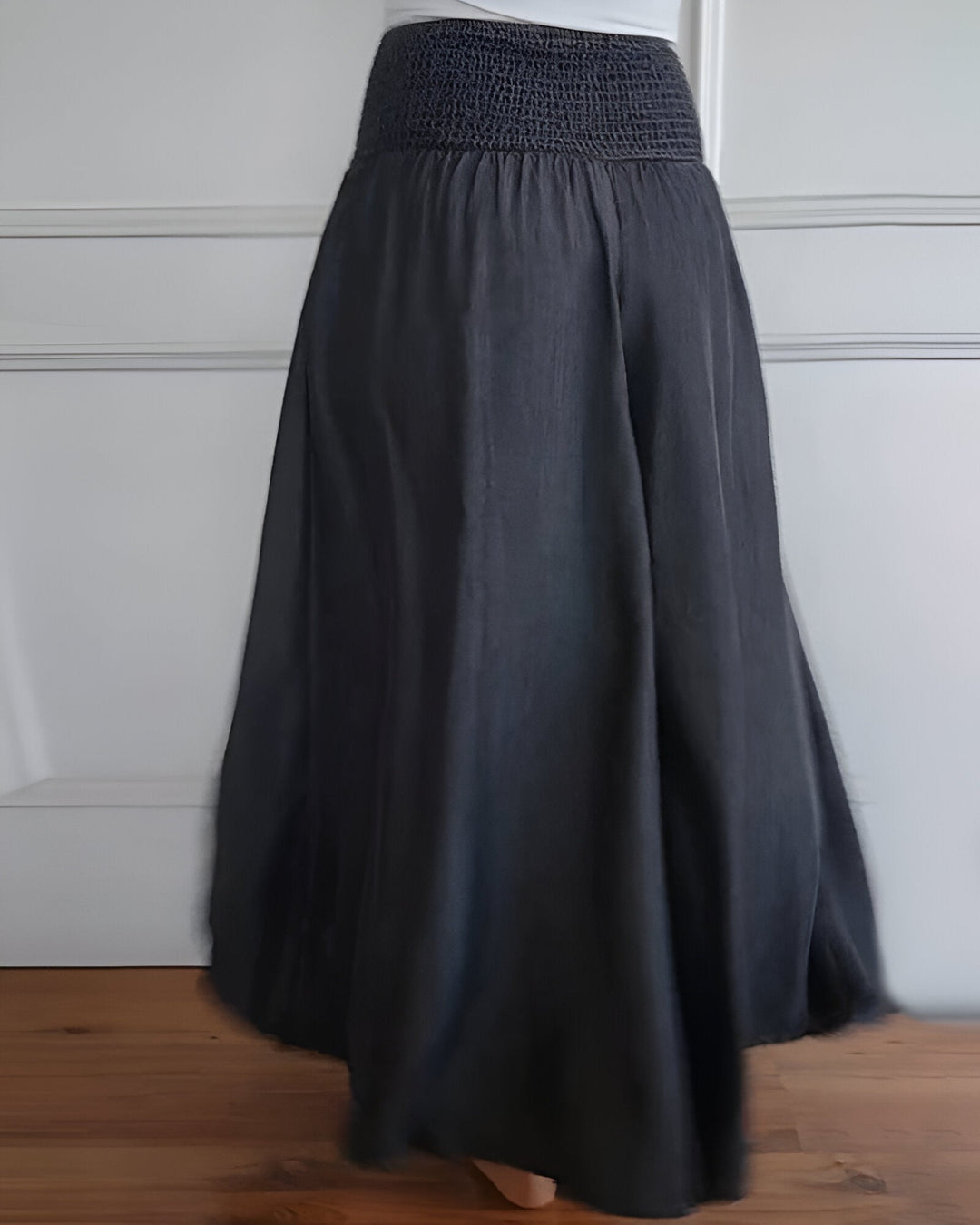 Elara · Pantalon large femme à taille smockée