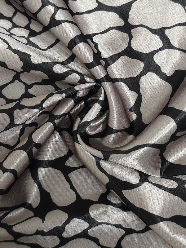 Elara · Chemisier Satiné à Motif Artistique