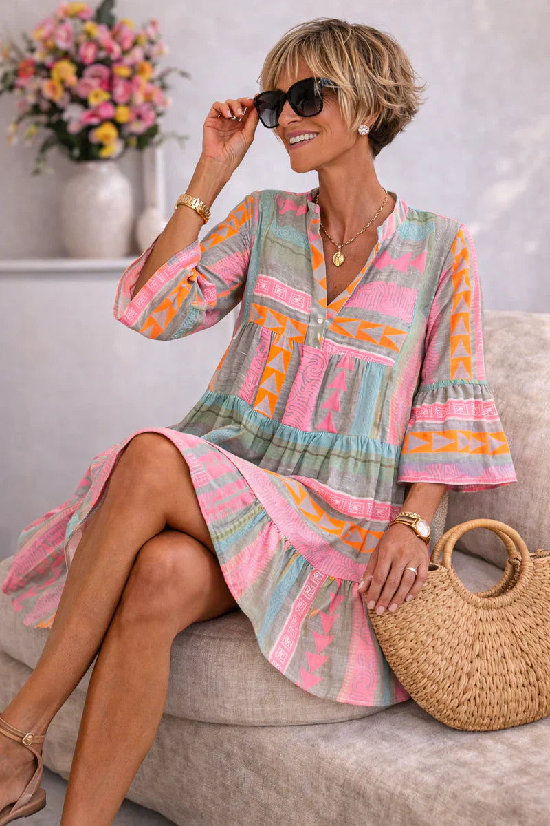 NOVA | Robe midi vivante avec un confort aérien pour le week-end