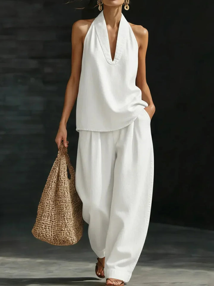 Martina | Ensemble Long Fluide Décolleté en V