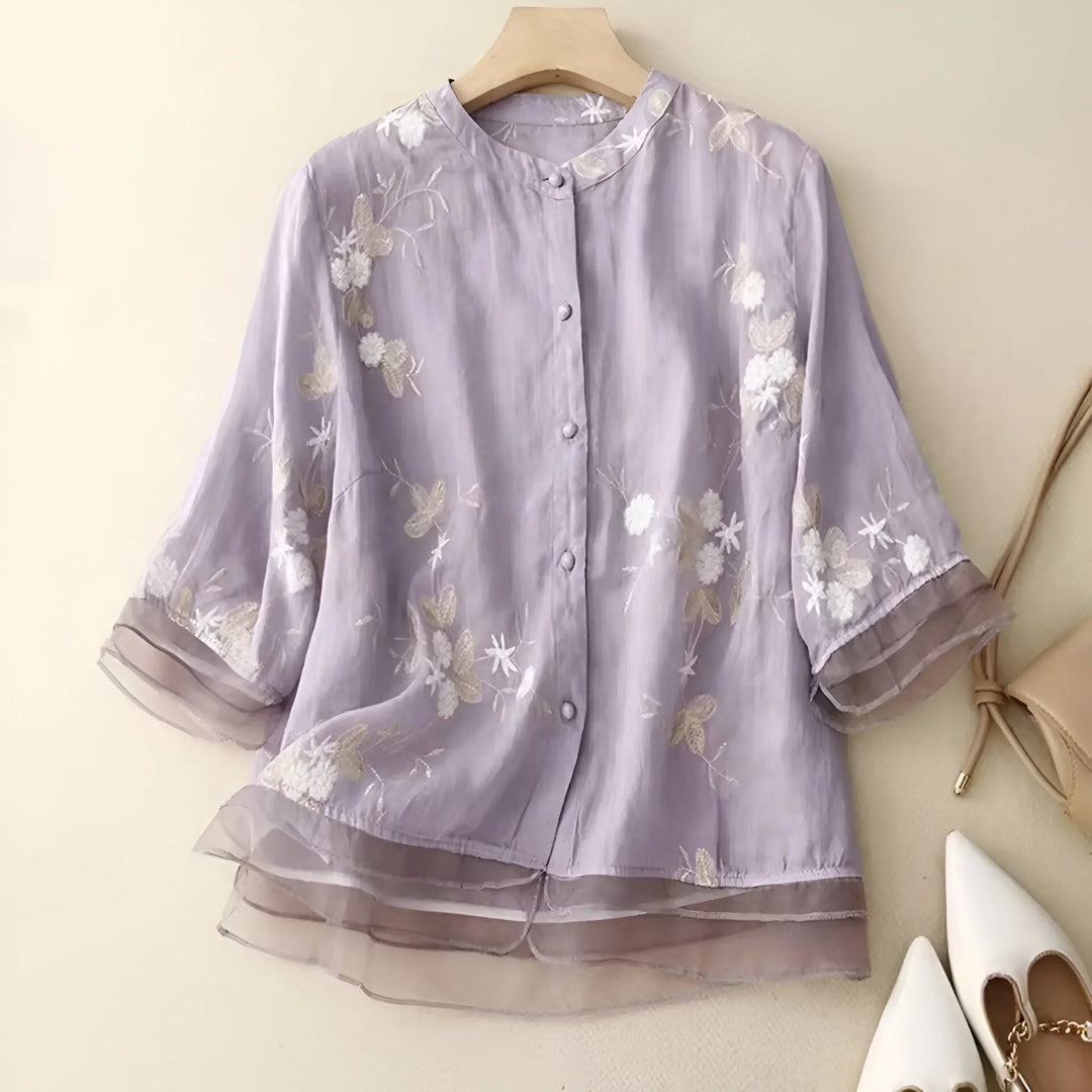 Elara · Top en Coton Brodé Mila