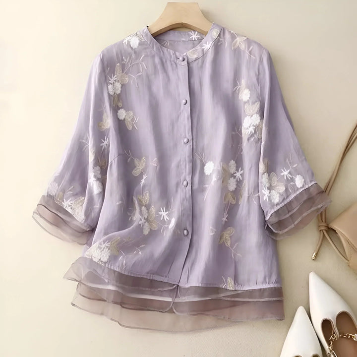 Elara · Top en Coton Brodé Mila