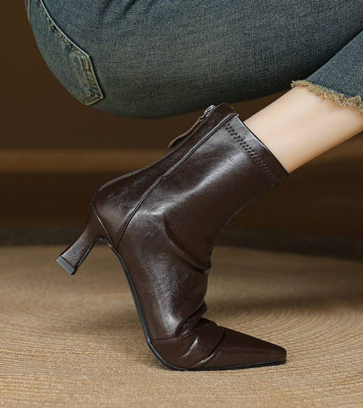 Elara · Bottines en cuir à talon raffiné