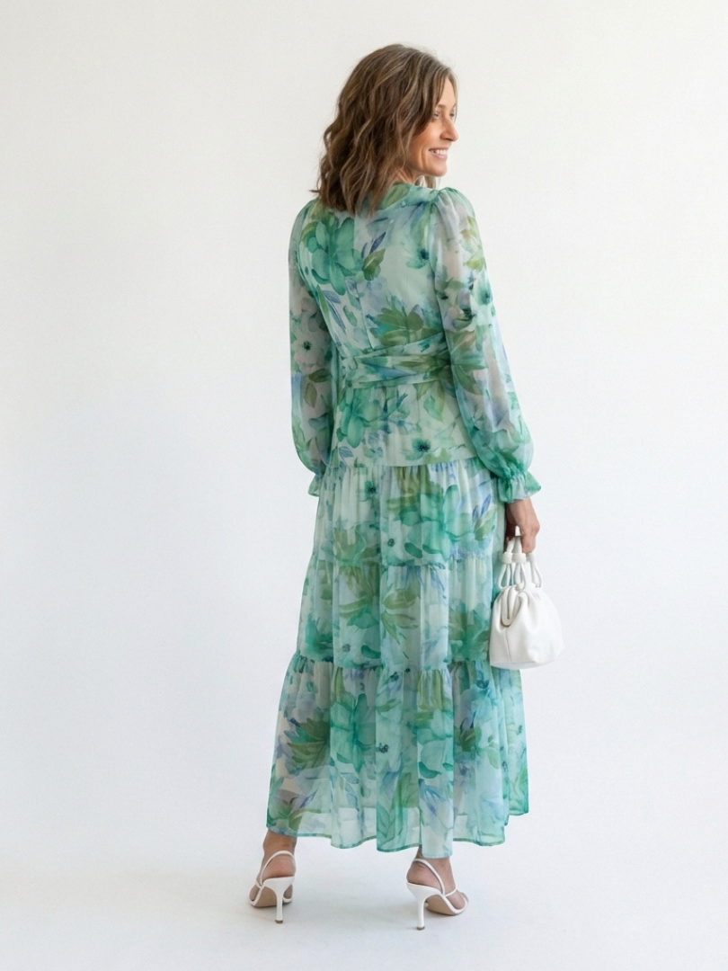 Althea | Robe Maxi Fleurie à Manches Longues