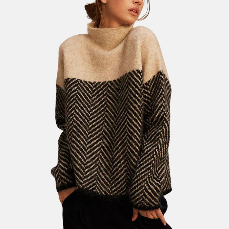 Elara · Pull en coton à col montant