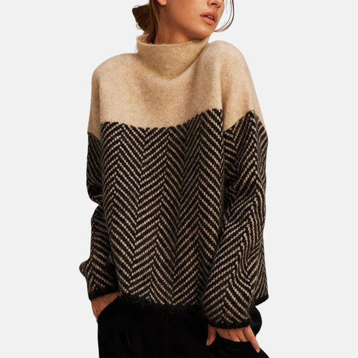 Elara · Pull en coton à col montant