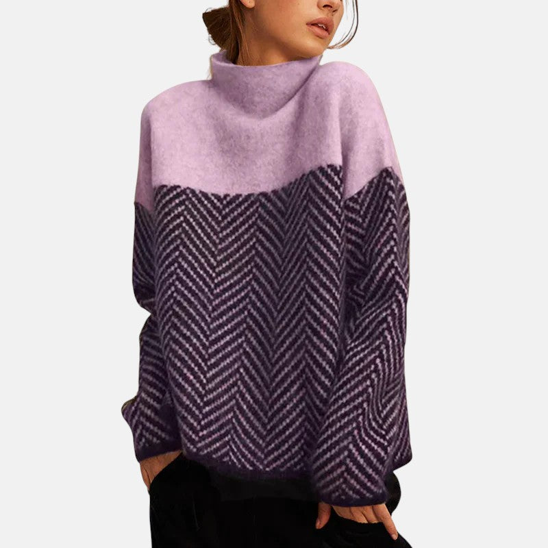 Elara · Pull en coton à col montant