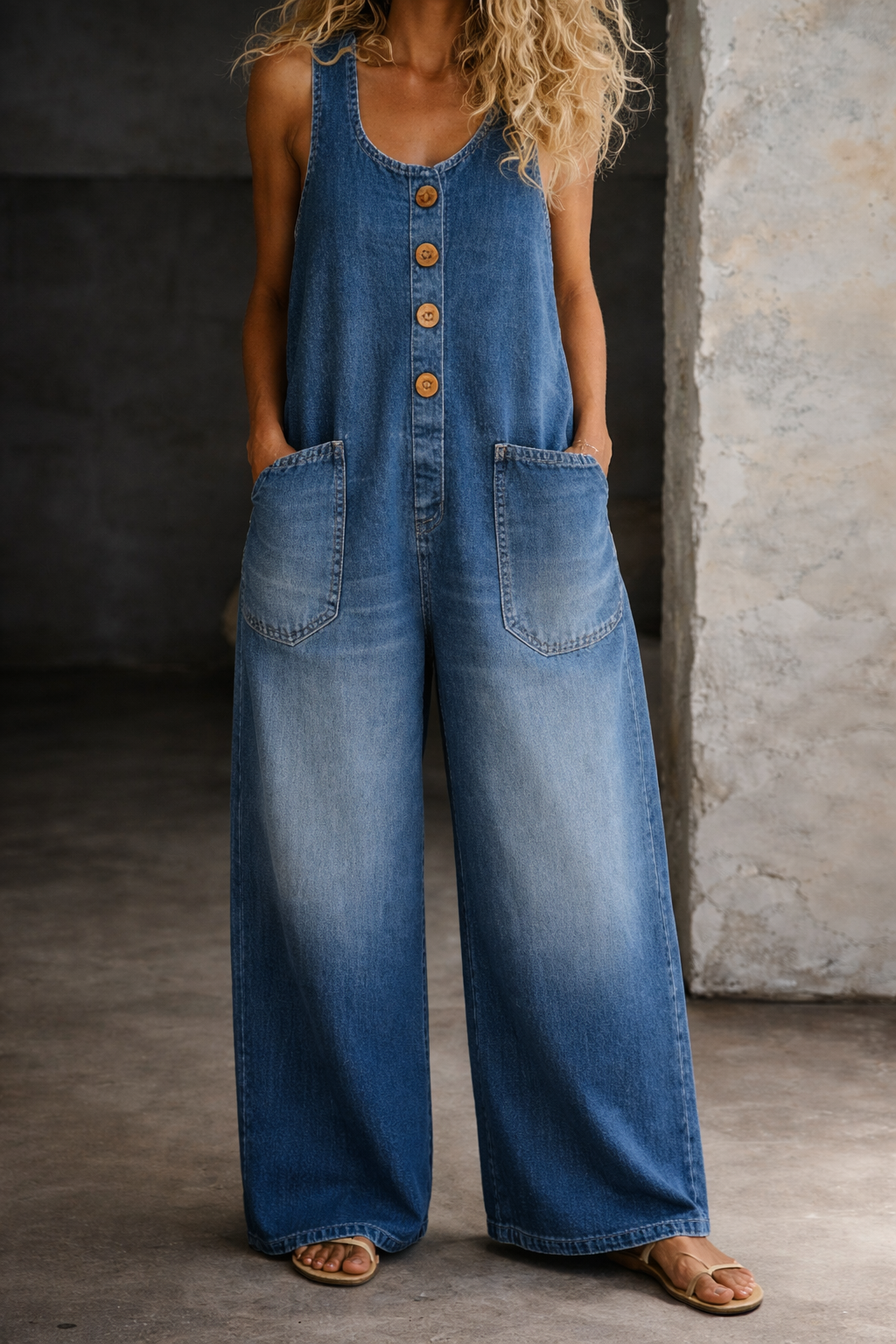Saylor | Salopette en denim vintage lavée