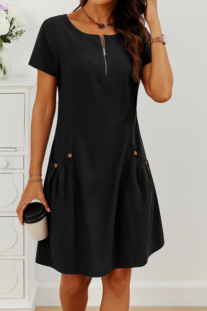 MARIELLA | Robe d'été avec fermeture éclair élégante, poches pratiques et confort quotidien