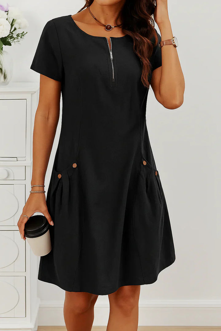 MARIELLA | Robe d'été avec fermeture éclair élégante, poches pratiques et confort quotidien