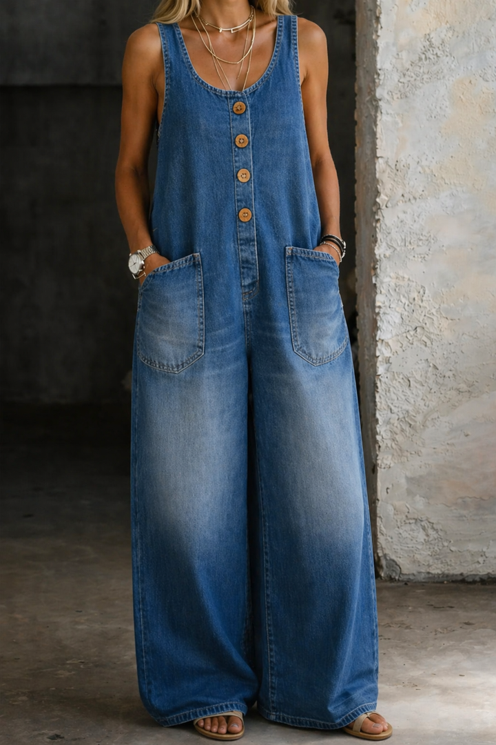 Saylor | Salopette en denim vintage lavée