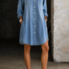 Donna | Robe chemise en jean décontractée et élégante