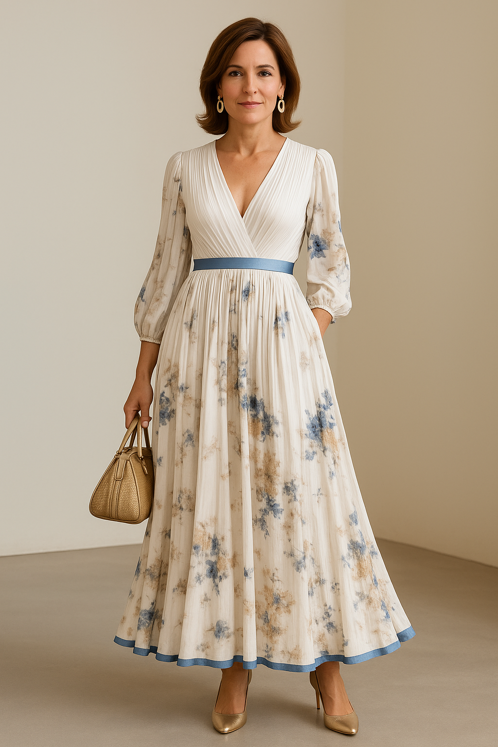 Paz™ | Robe Maxi Plissée Fleurie Intemporelle