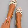 Camilla | Sandales Tressées Crème Élégantes