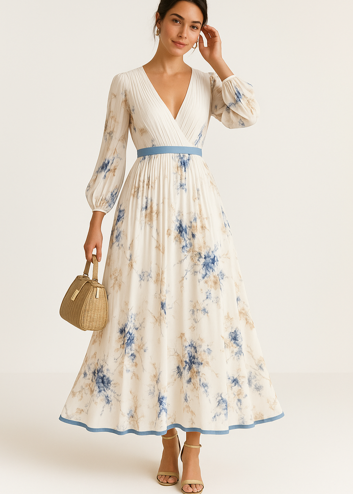 Paz™ | Robe Maxi Plissée Fleurie Intemporelle