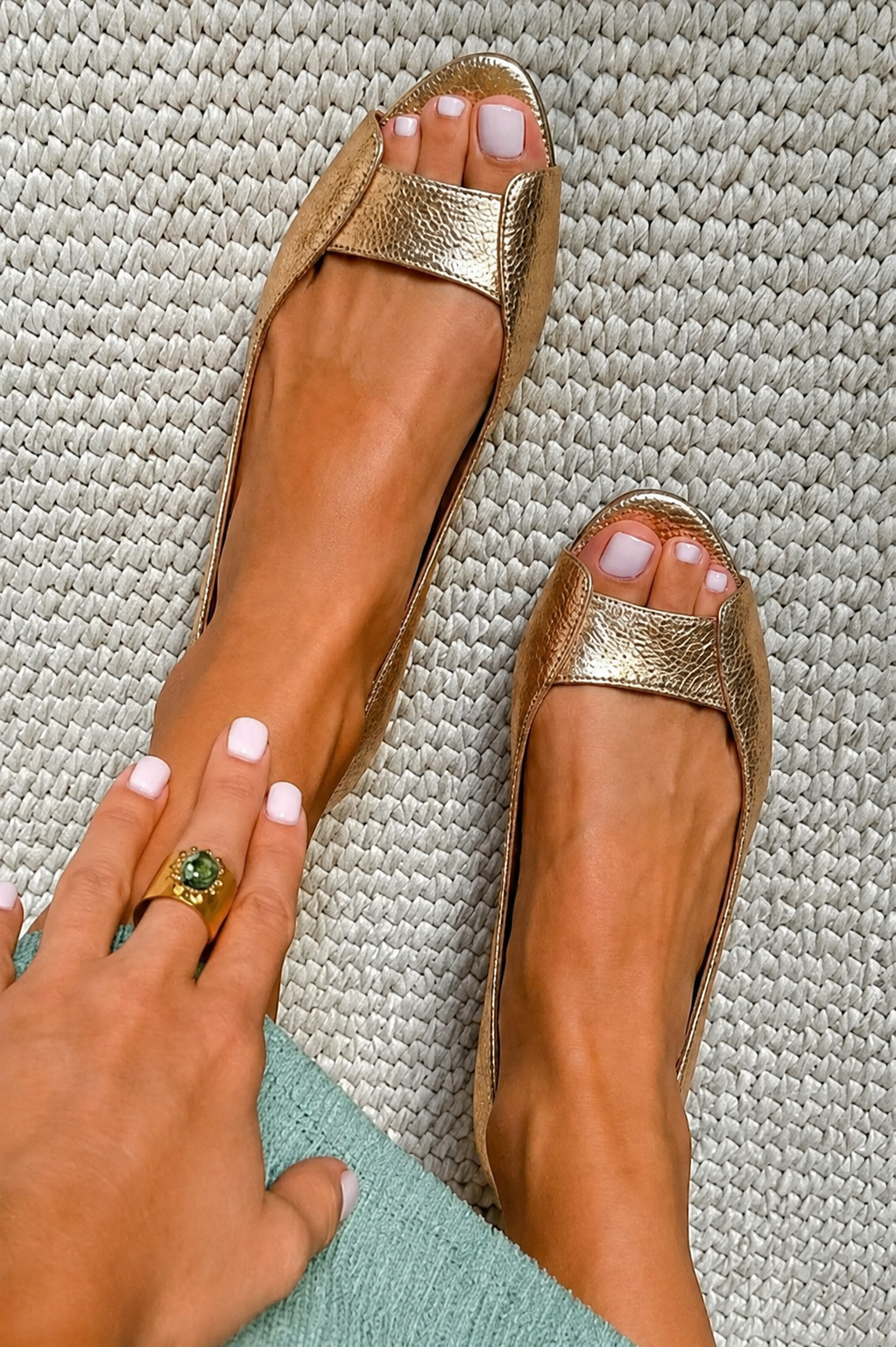 Adelina | Sandales Dorées Confort Chic