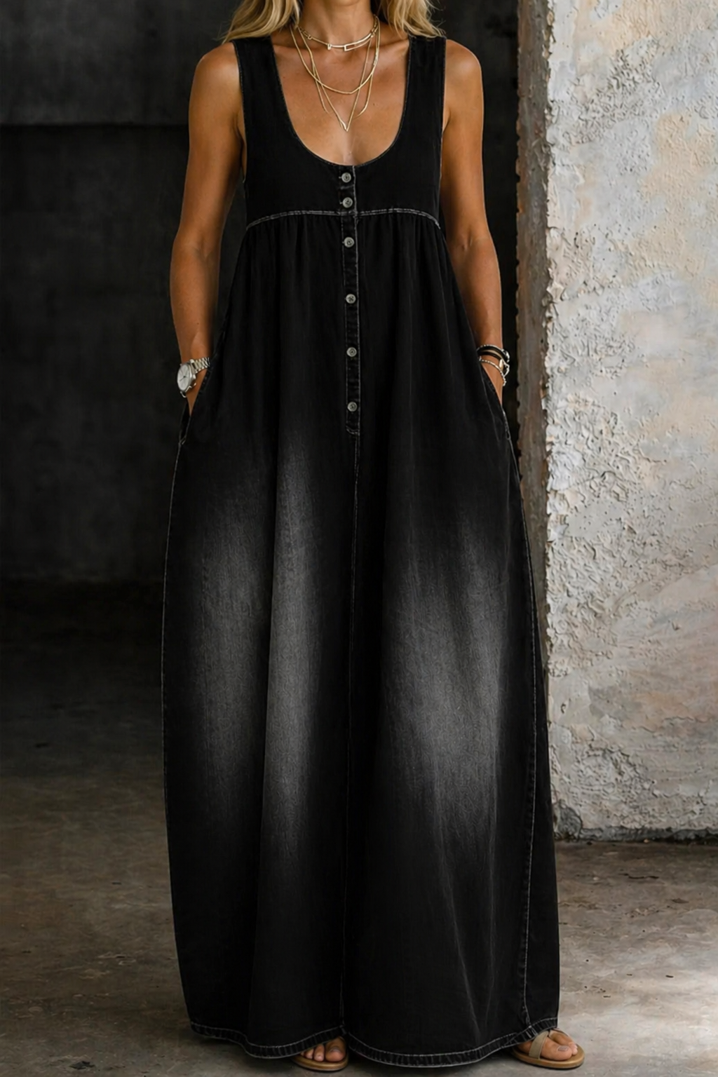 Veronica | Robe en denim décontractée