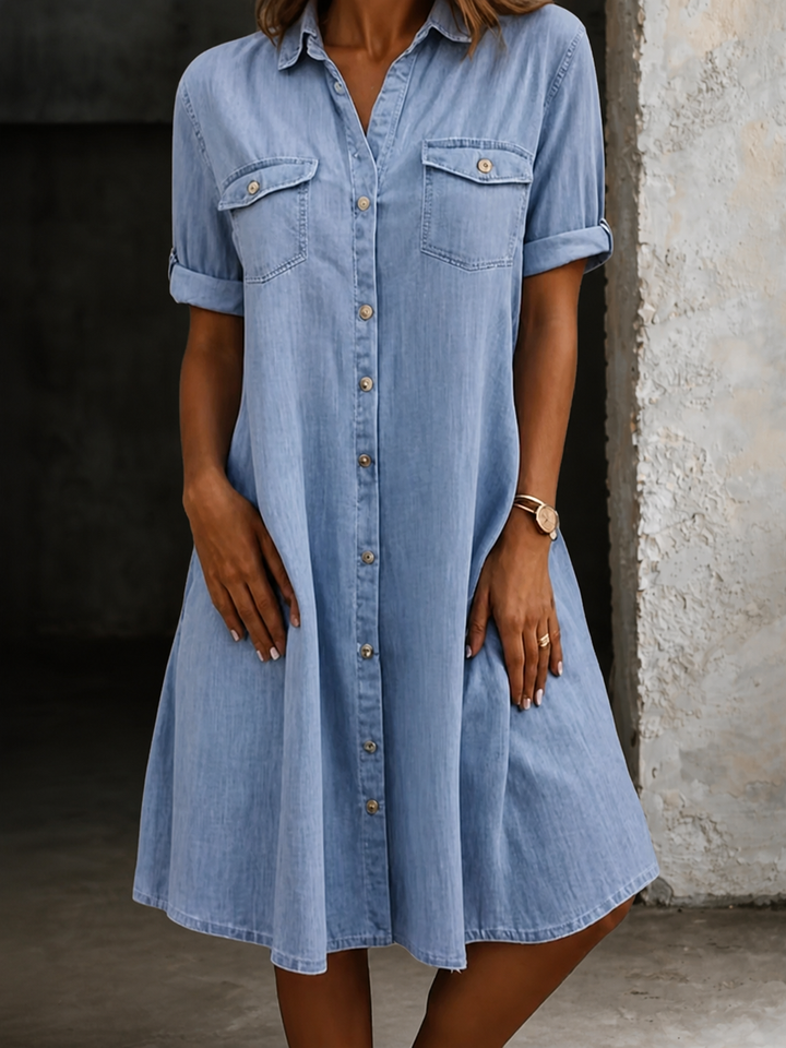 Patricia | Robe midi en denim décontractée