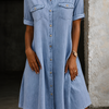 Patricia | Robe midi en denim décontractée