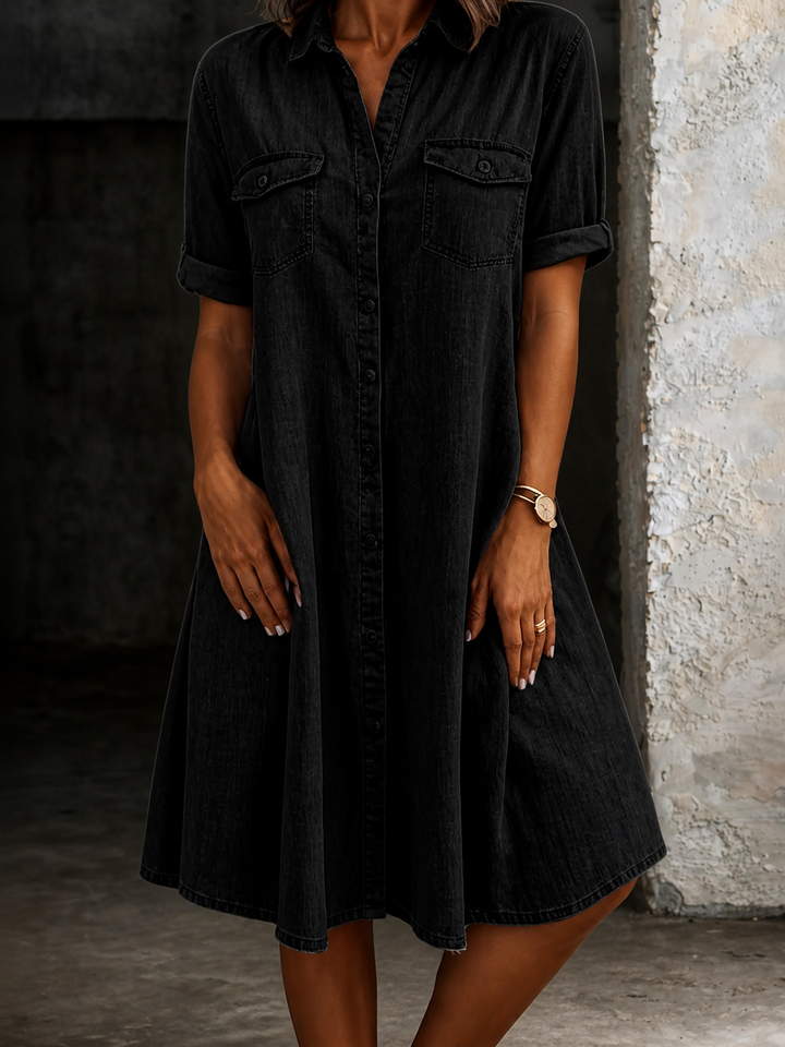 Patricia | Robe midi en denim décontractée