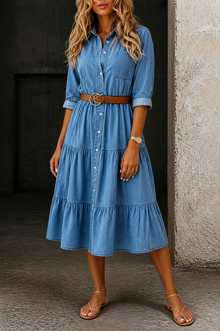 Barbara | Robe en denim décontractée et élégante