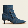 Vega - Bottines de design cargo en tissu denim