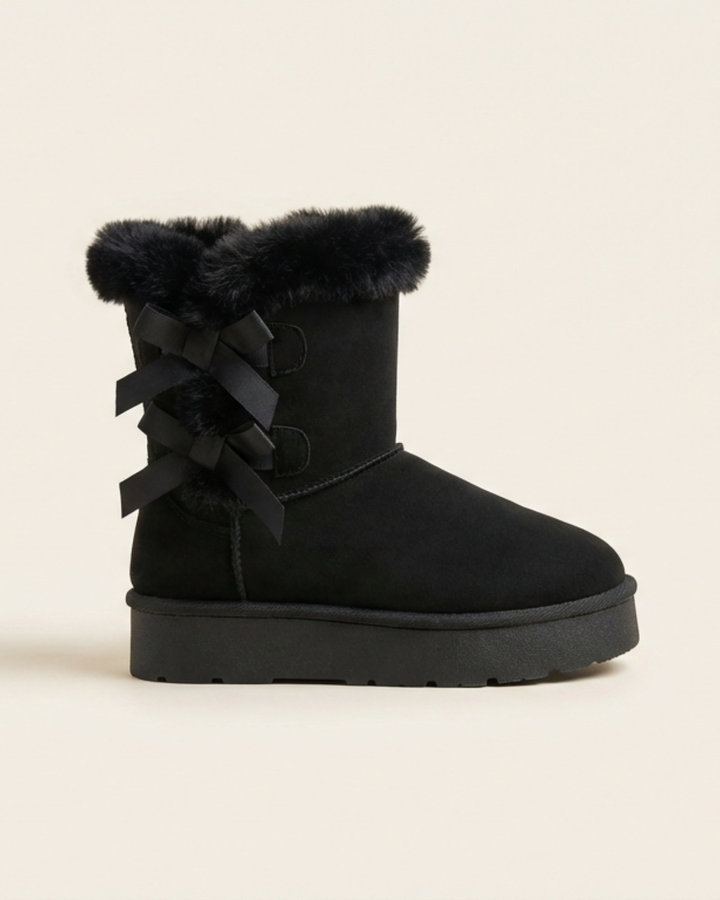 Lía - Bottes de neige avec nœud et doublure chaude