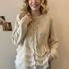 Elara · Cardigan Élégant en Maille avec Volants
