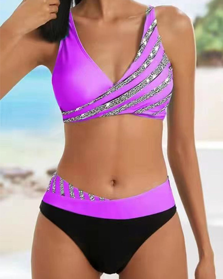 Mona - Bikini Imprimé aux Couleurs Chaudes