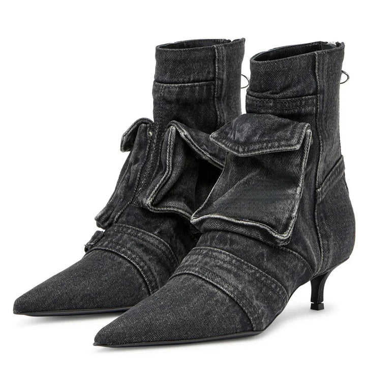Vega - Bottines de design cargo en tissu denim