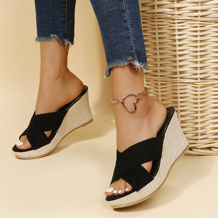 Carla – Sandales à talons compensés décontractées