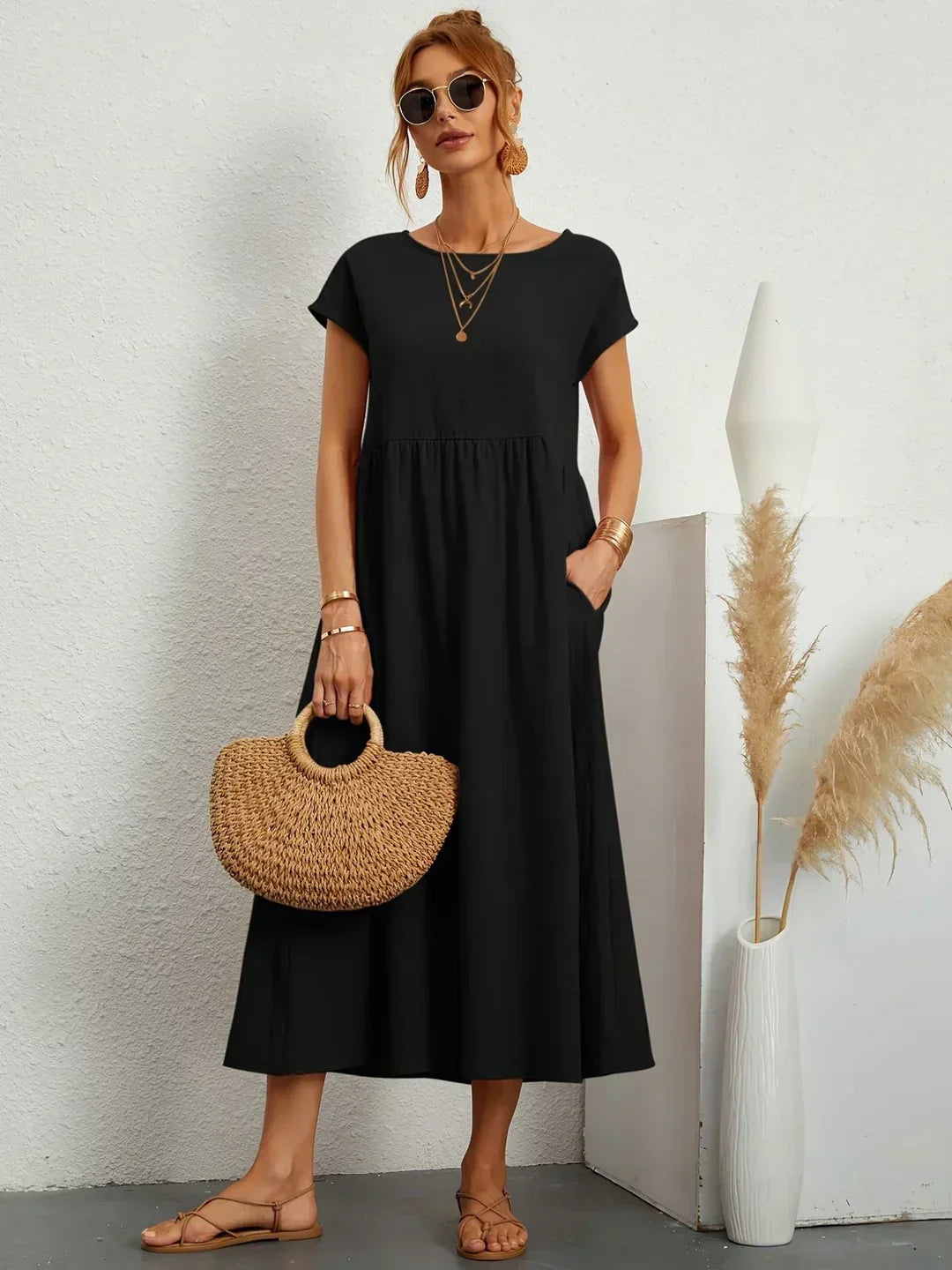 HEIKE | ROBE MIDI FLUIDE D'ÉLÉGANCE INTEMPORELLE