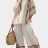 Truvane | Blouse Confortable à Imprimé Boho & Pantalons Amples