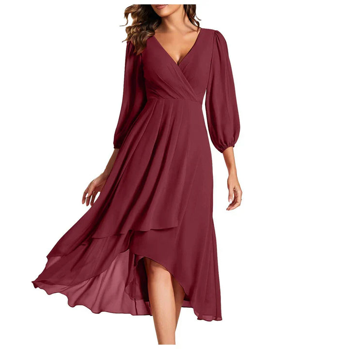 VITTORIA | Robe élégante avec ourlet asymétrique et manches fluides Look raffiné pour chaque occasion