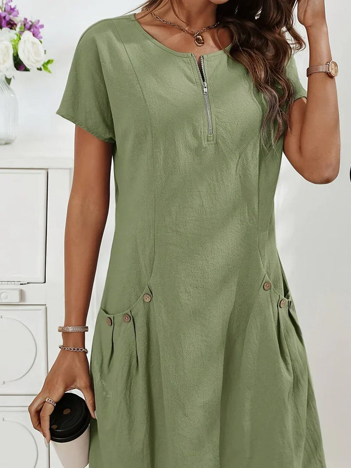 MARIELLA | Robe d'été avec fermeture éclair élégante, poches pratiques et confort quotidien