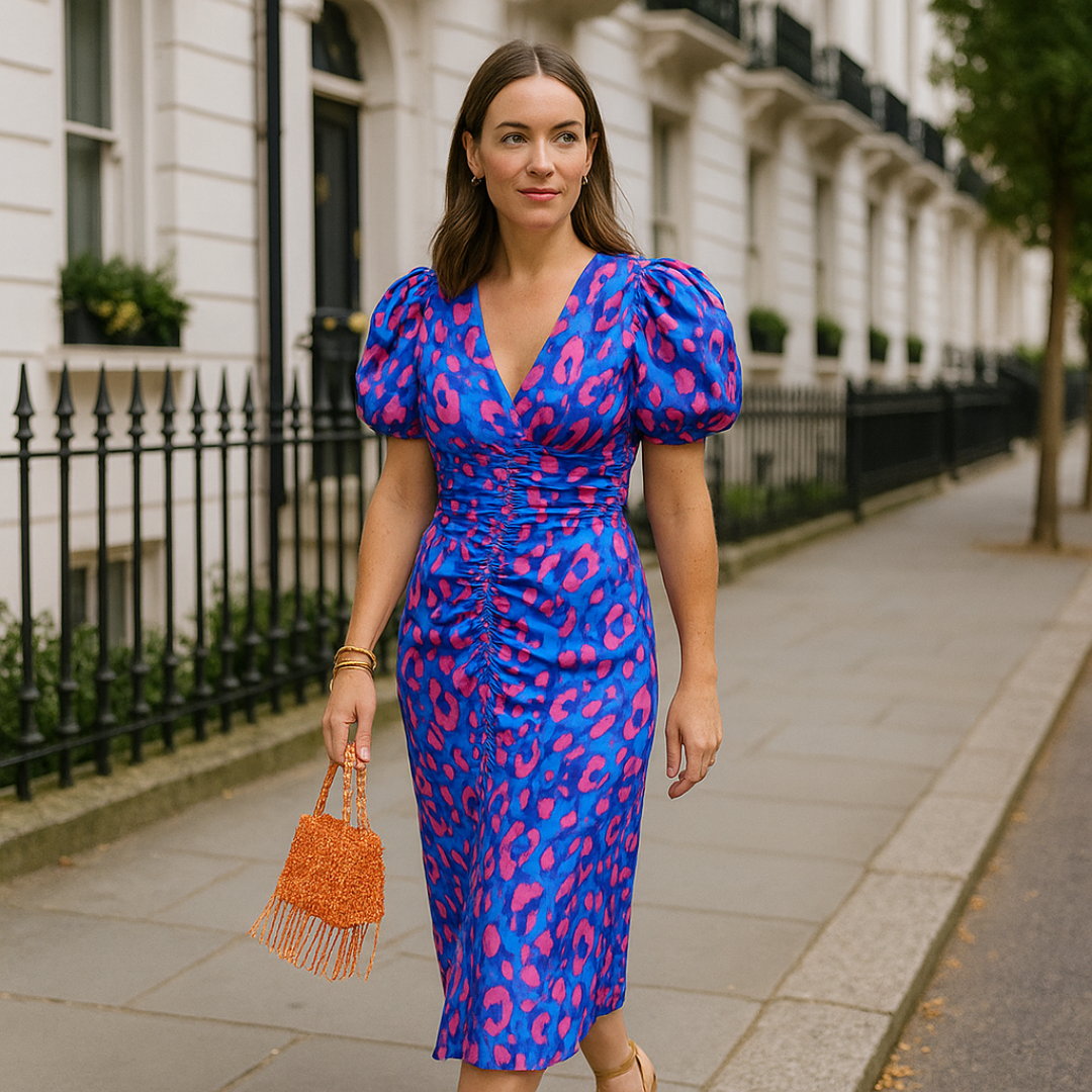 Oranit™ | Robe Colorée avec Manches Plissées