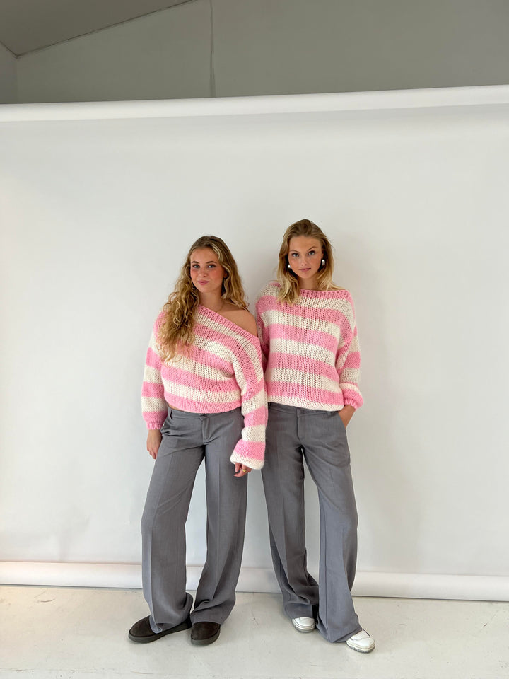 Elara · Pull Tricot Rayé Oversize